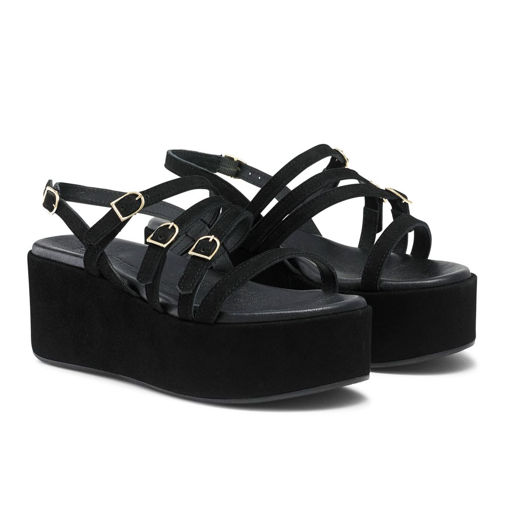 Russell & Bromley Sunshine Spännen Kilklack Dam Svarta | NIBKZ-8304