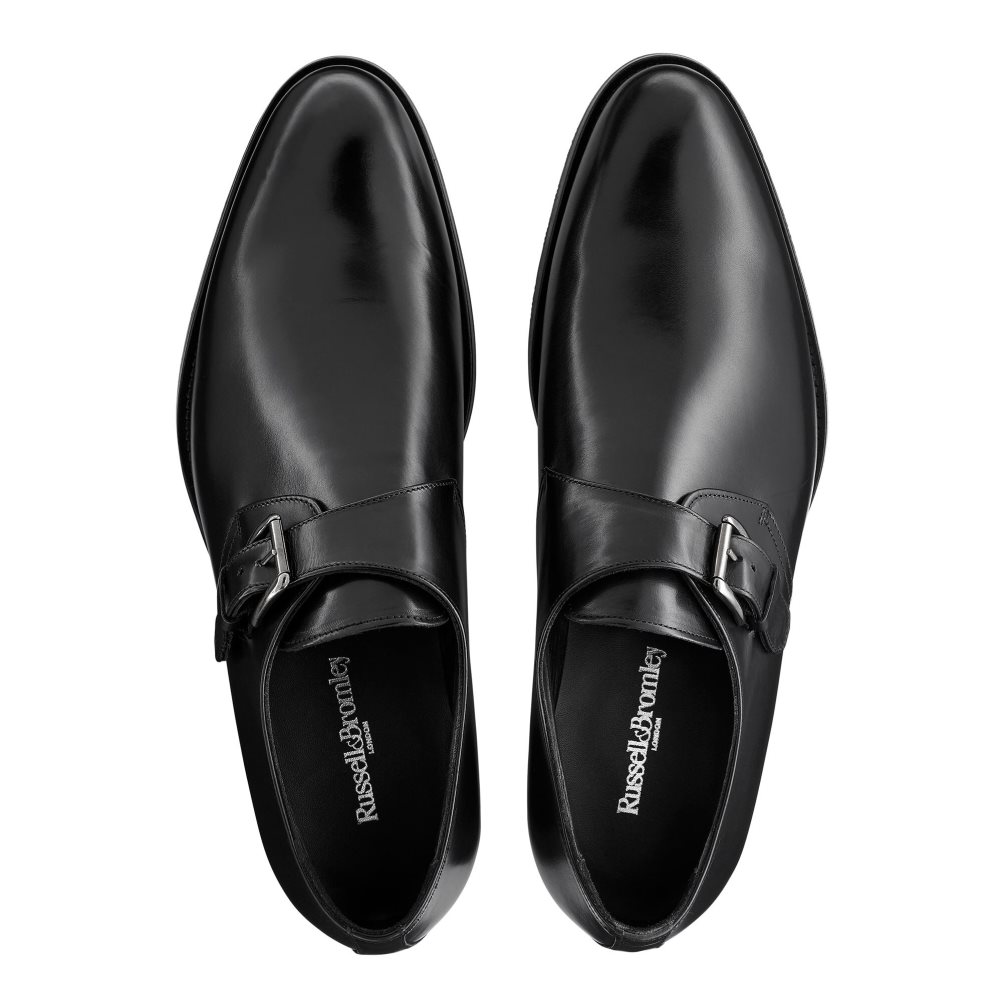 Russell & Bromley Sycamore Single Spännen Monk Rem Formella Skor Herr Svarta | BLIHC-0382