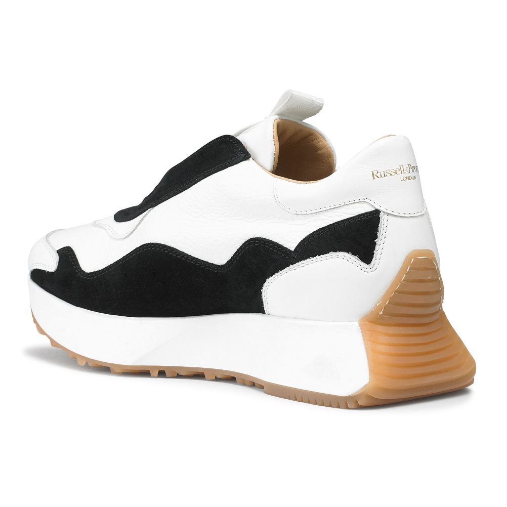 Russell & Bromley Timeless Flared Laceless Sneakers Dam Vita Svarta | COTZQ-3045