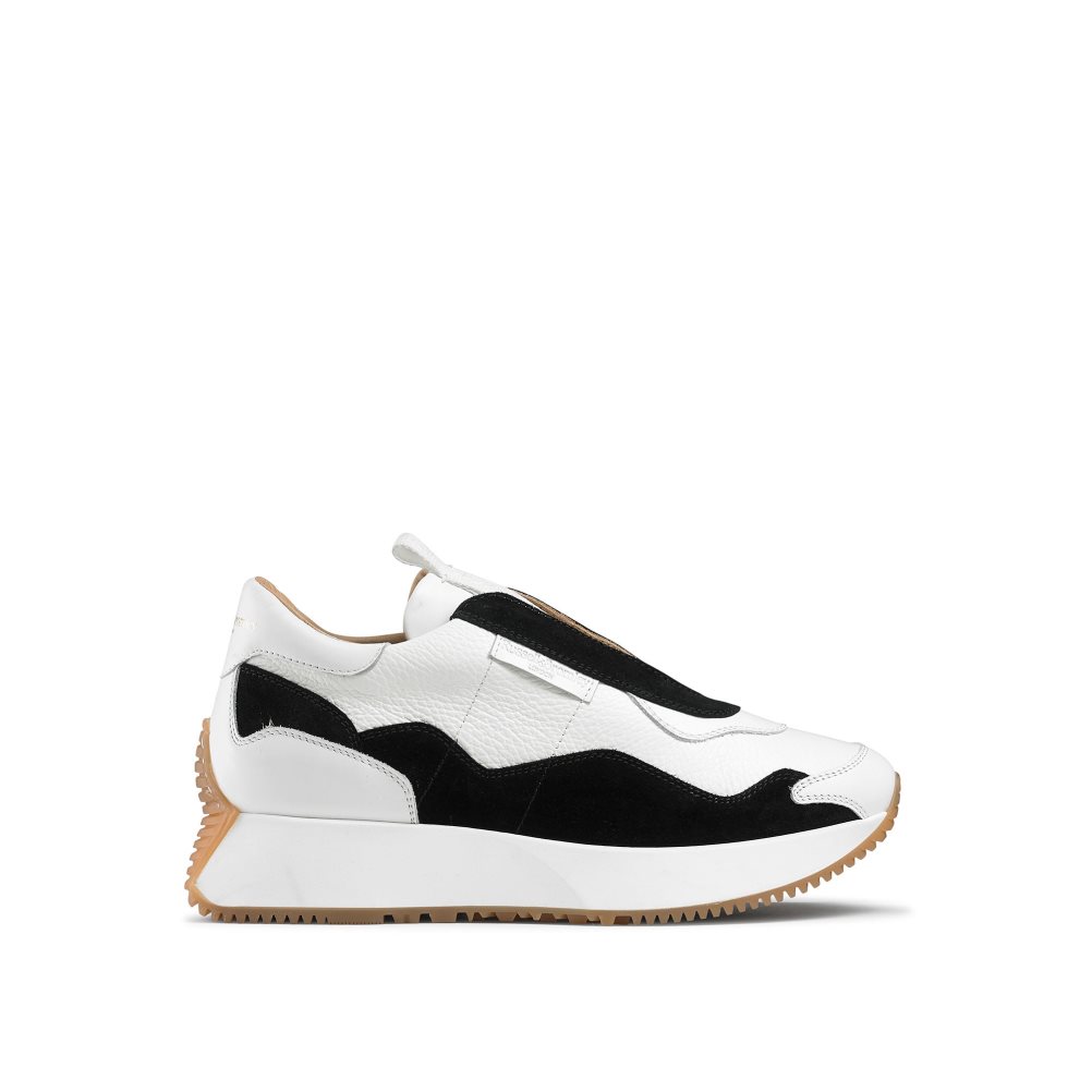 Russell & Bromley Timeless Flared Laceless Sneakers Dam Vita Svarta | COTZQ-3045