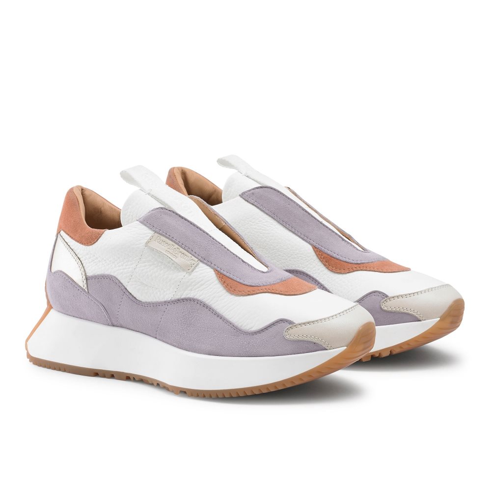 Russell & Bromley Timeless Flared Laceless Sneakers Dam Vita Lavendel | PMDQA-0857