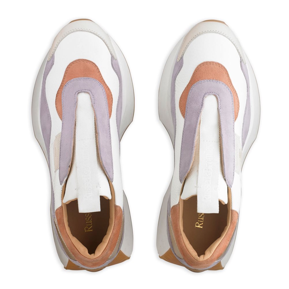 Russell & Bromley Timeless Flared Laceless Sneakers Dam Vita Lavendel | PMDQA-0857