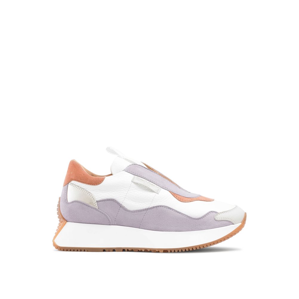 Russell & Bromley Timeless Flared Laceless Sneakers Dam Vita Lavendel | PMDQA-0857