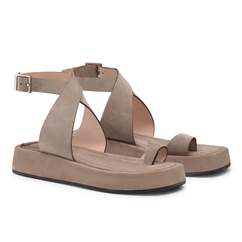 Russell & Bromley Toetally Platta Sandaler Dam Beige | XOQER-2085