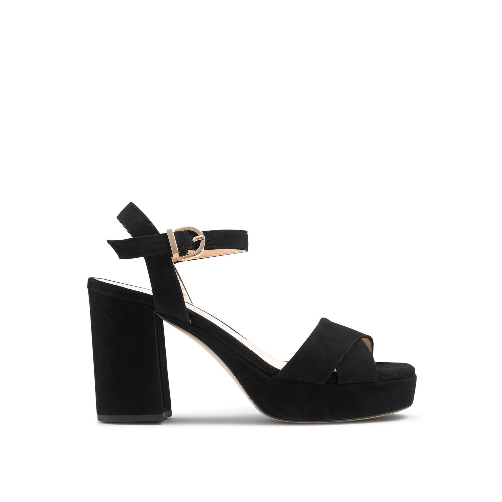 Russell & Bromley Topform Platform Sandaler Klack Dam Svarta | RMWYL-4639