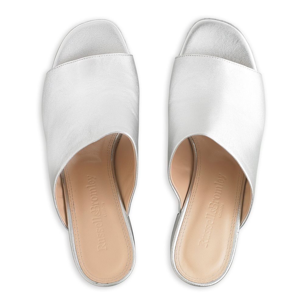 Russell & Bromley Topmule Platform Mules Skor Dam Silver | IUQYG-1692