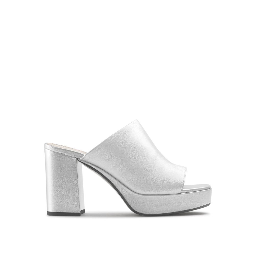 Russell & Bromley Topmule Platform Mules Skor Dam Silver | IUQYG-1692