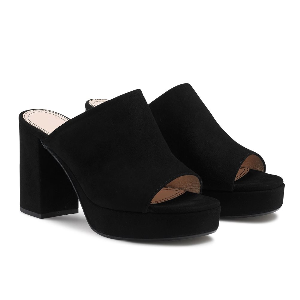Russell & Bromley Topmule Platform Mules Skor Dam Svarta | YCHPL-4925