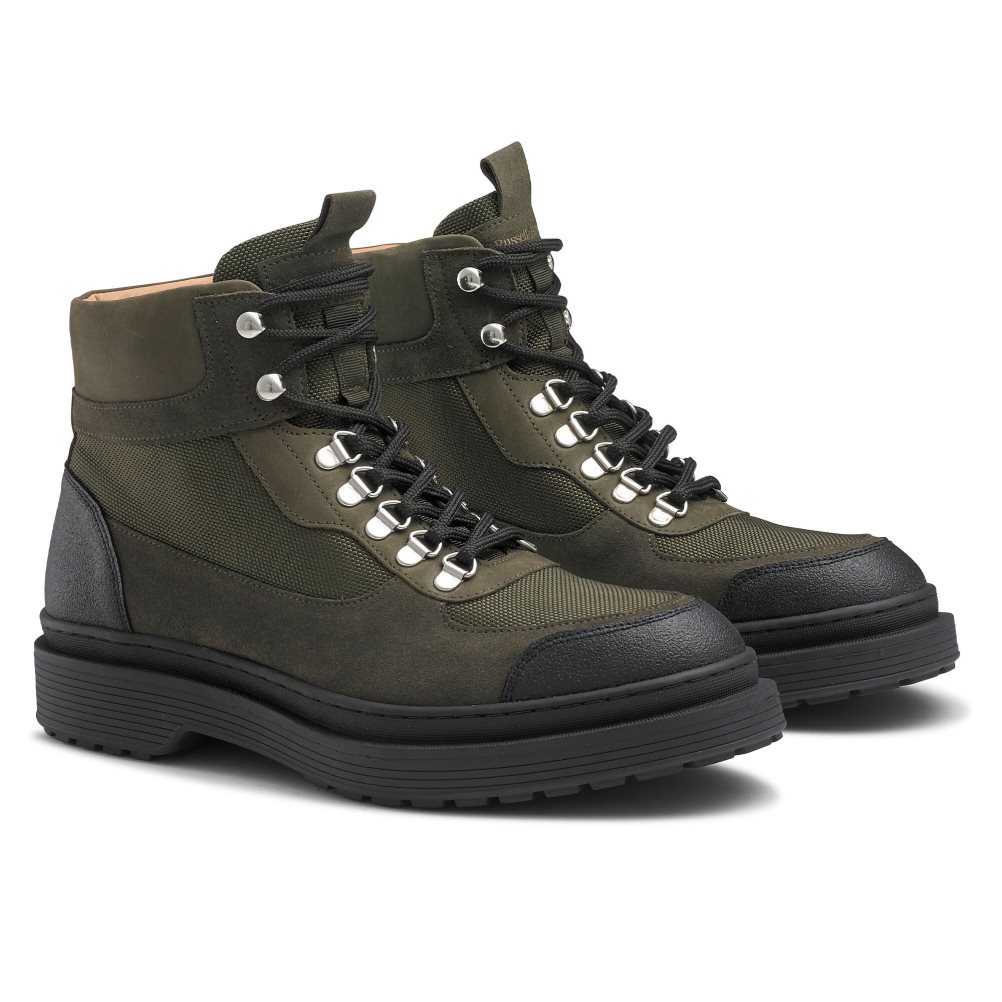 Russell & Bromley Trail Hiker Spets Ankelboots Herr Olivgröna | BKXLT-1947