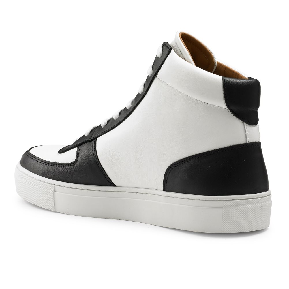 Russell & Bromley Upfield High Top Sneakers Herr Vita Svarta | PBEFR-0261