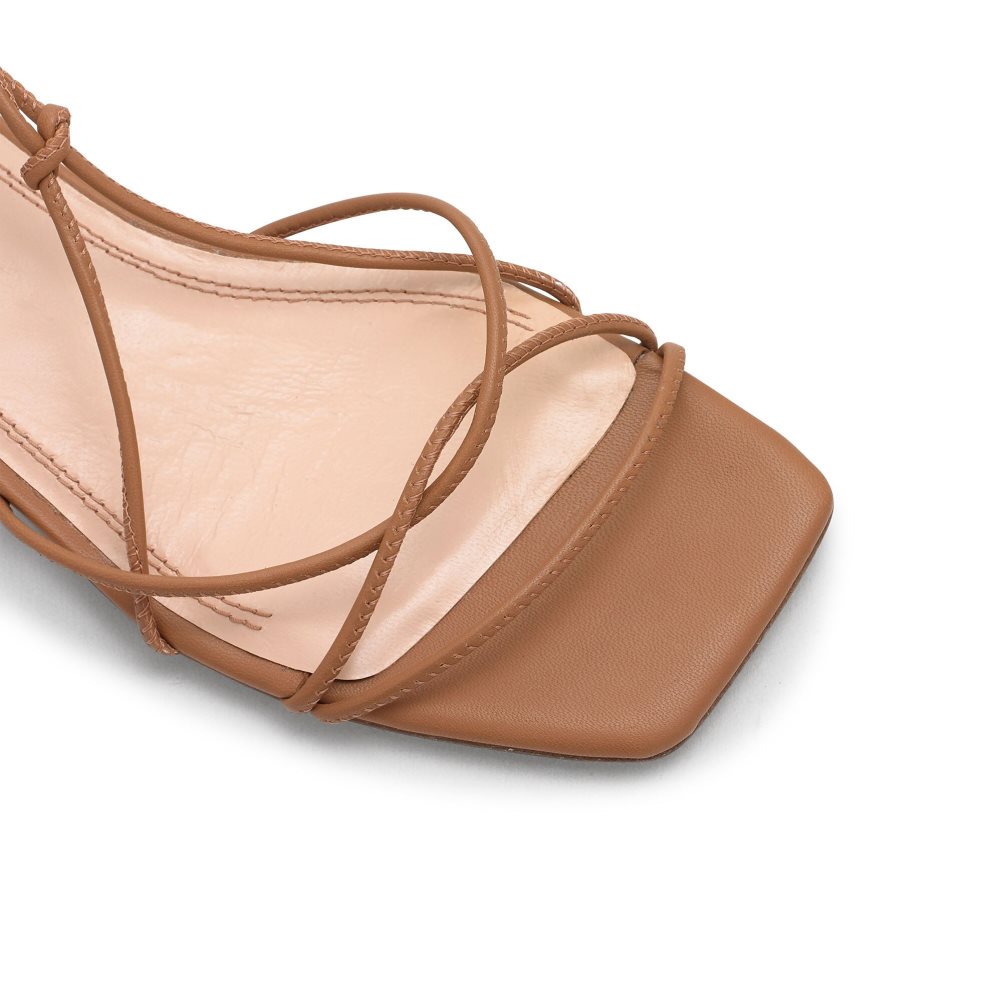 Russell & Bromley Wasabi Ankle Tie Platta Sandaler Dam Bruna | BSTDU-4056
