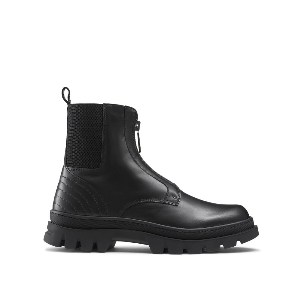 Russell & Bromley Zip Wire Dryleks Zip Up Ankelboots Herr Svarta | DMKJE-5701