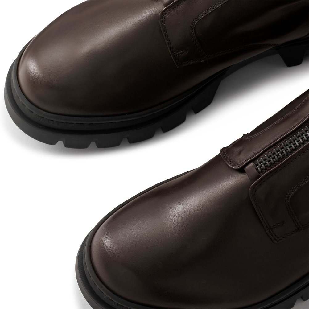 Russell & Bromley Zip Wire Dryleks Zip Up Ankelboots Herr Choklad | MPVEW-9247