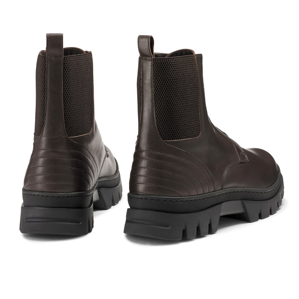 Russell & Bromley Zip Wire Dryleks Zip Up Ankelboots Herr Choklad | MPVEW-9247