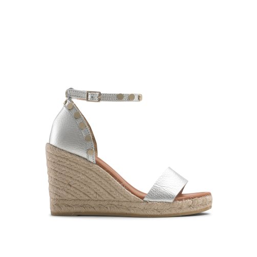 Russell & Bromley Coin Spin Stud Espadrille Kilklack Dam Silver | MIBOE-7506