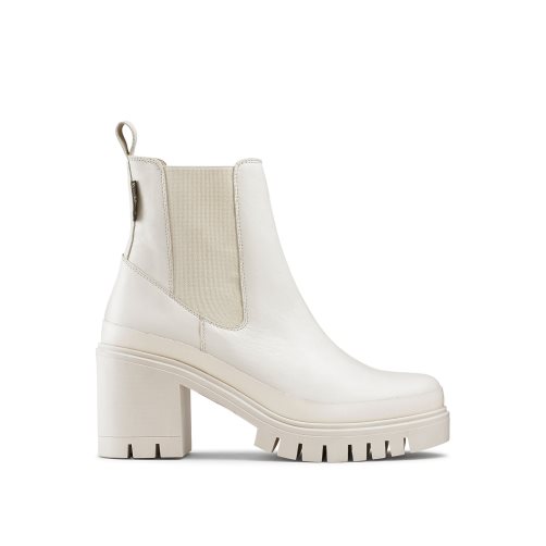 Russell & Bromley Company Hi Klackar Combat Chelsea Stövlar Dam Vita | VUHFZ-8362