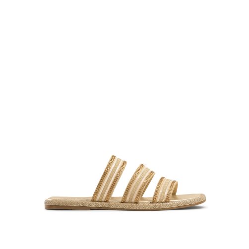 Russell & Bromley Cosmical Embellished Platta Sandaler Dam Guld | AUFPT-3856
