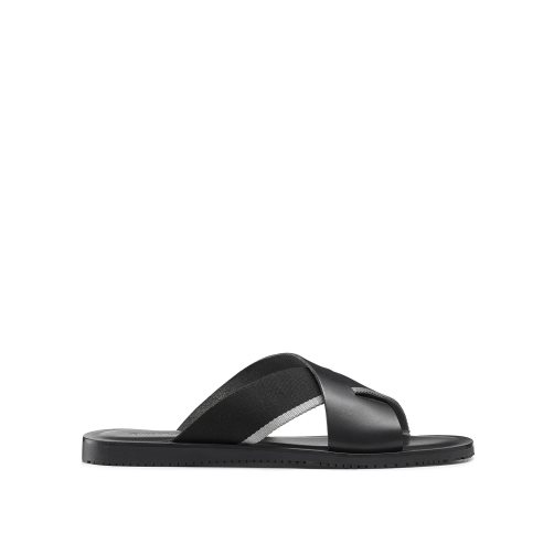 Russell & Bromley Fab Slip-on Slidesandaler Herr Svarta | HWXBD-0516