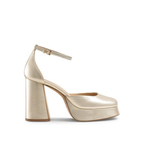 Russell & Bromley Flawless Extreme Platform Sandaler Klack Dam Guld | XQSRK-0834