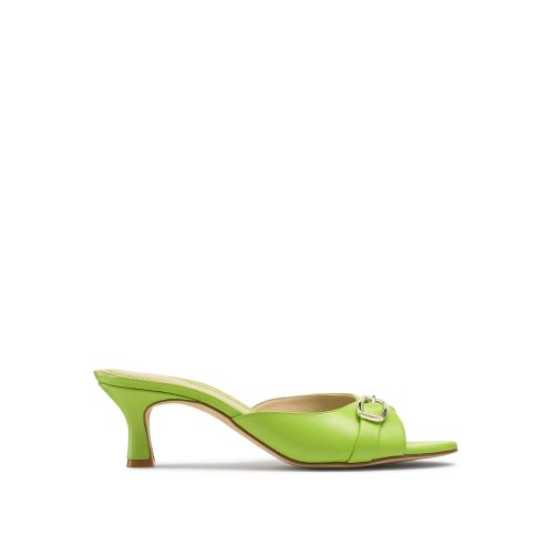 Russell & Bromley Happyhour Kitten Heel Mules Skor Dam Gröna | OKWMV-7503