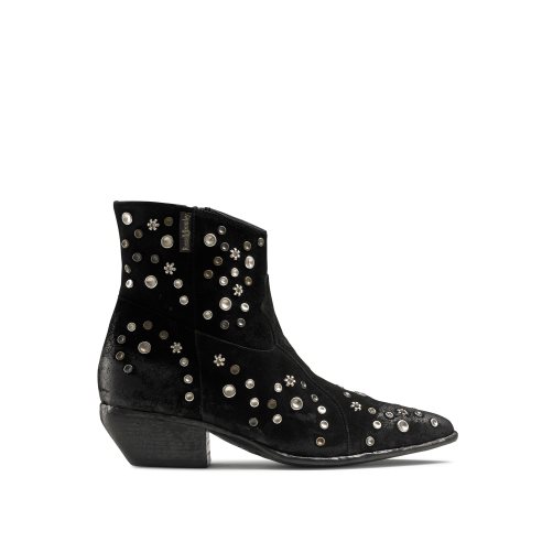 Russell & Bromley Howdy Embellished Western Ankelboots Dam Svarta | TIBGA-3897
