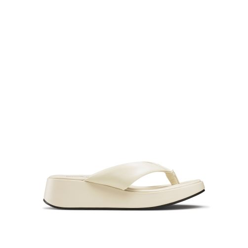 Russell & Bromley Hoxton Tå Post Platta Sandaler Dam Grädde | TKUDQ-3274
