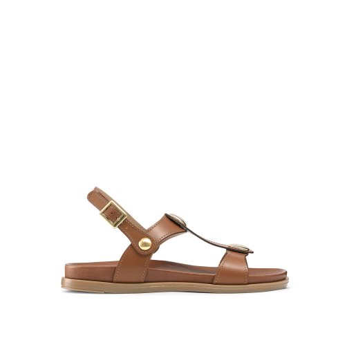 Russell & Bromley Laura Disc Footbed Platta Sandaler Dam Bruna | OVXLZ-1092