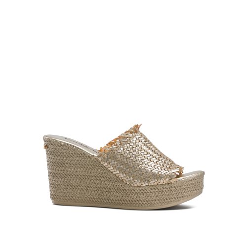 Russell & Bromley Libertine Weave Kilklack Dam Guld | VKJZY-3914