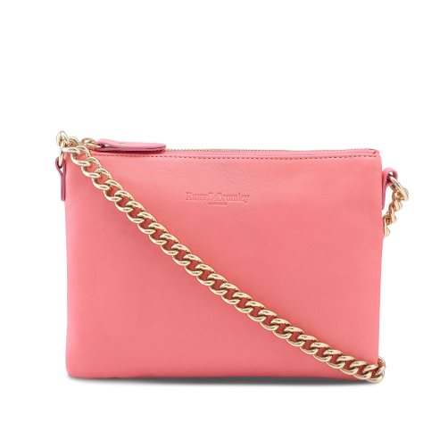 Russell & Bromley On Point Chain Zip Pouch Axelväska Dam Rosa | EFLIW-8069