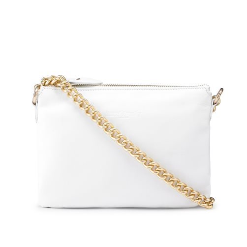 Russell & Bromley On Point Chain Zip Pouch Axelväska Dam Vita | HNRUQ-9314
