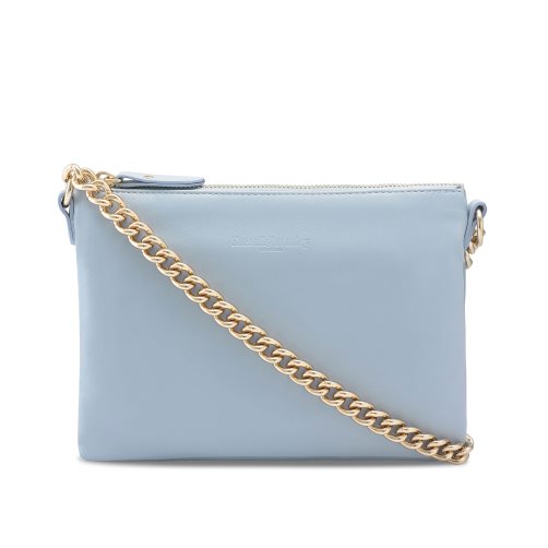 Russell & Bromley On Point Chain Zip Pouch Axelväska Dam Ljusblå | MGQEX-4361