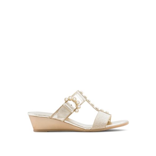 Russell & Bromley Orbit Pearl Embellished Kilklack Dam Guld | MBAPO-3706