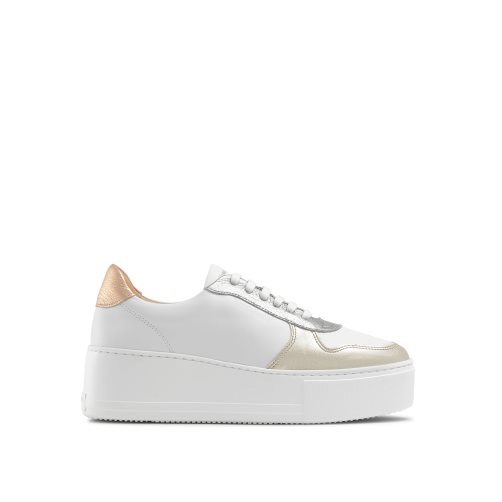 Russell & Bromley Park Spets Spets-up Platform Skor Dam Vita Guld | ITAOB-9516