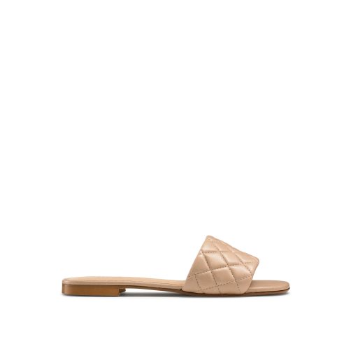 Russell & Bromley Quilted Platta Sandaler Dam Beige | HUDCW-1074