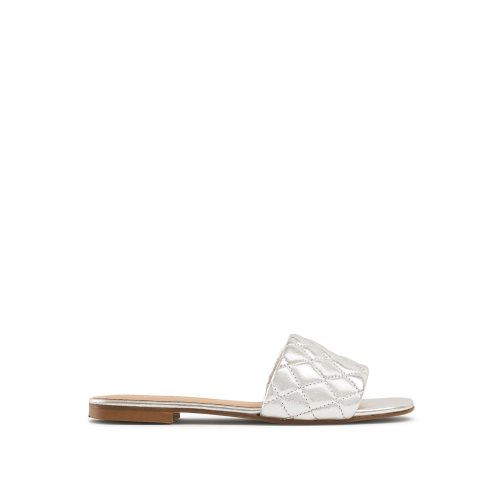 Russell & Bromley Quilted Platta Sandaler Dam Silver | MPOYI-4802