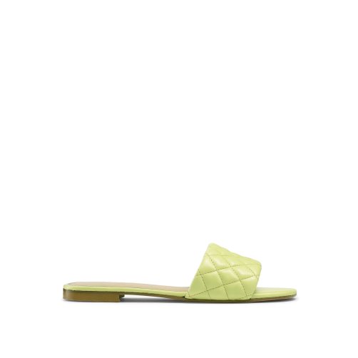 Russell & Bromley Quilted Platta Sandaler Dam Gröna | YSZJC-1063