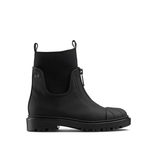 Russell & Bromley Rambler Dryleks Zip Front Stomper Ankelboots Dam Svarta | EGFKT-0549