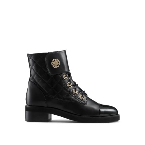 Russell & Bromley Ringaroses Quilted Spets-up Ankelboots Dam Svarta | ROCXY-0683