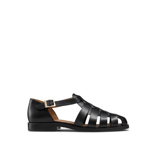 Russell & Bromley Siracuse Fisherman Platta Sandaler Dam Svarta | XJVSR-7063