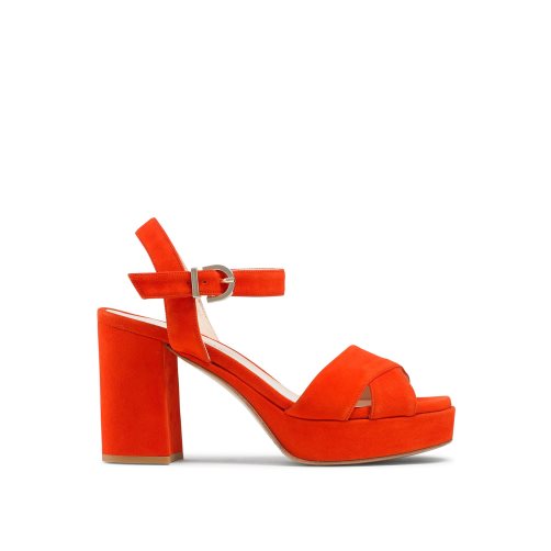 Russell & Bromley Topform Platform Sandaler Klack Dam Röda | ELJHW-6749