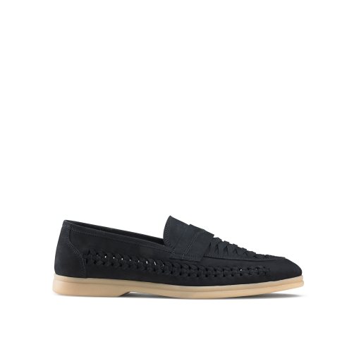 Russell & Bromley Uppermost Weave Detail Loafers Herr Marinblå | NPCOY-1874