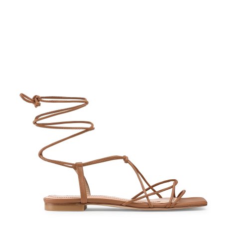 Russell & Bromley Wasabi Ankle Tie Platta Sandaler Dam Bruna | BSTDU-4056